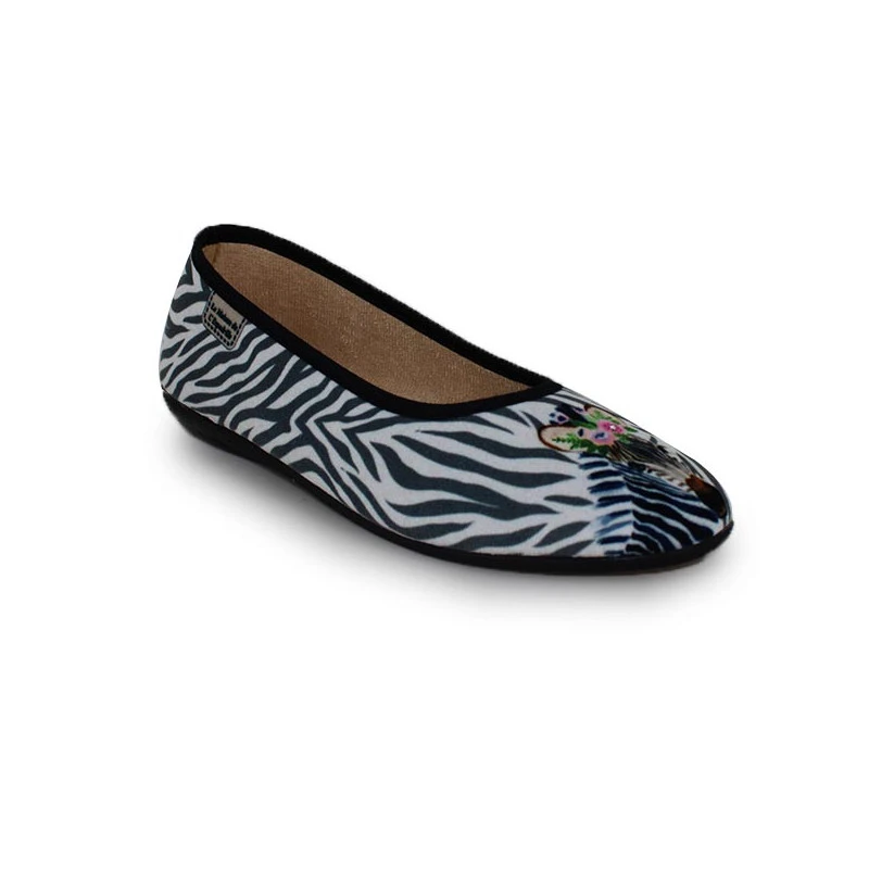 LA MAISON DE L'ESPADRILLE Chaussons Ballerines Pour Femme Zèbre (2016) 2 LA MAISON DE L'ESPADRILLE Chaussons Ballerines Pour Femme Zèbre (2016) – Image 2